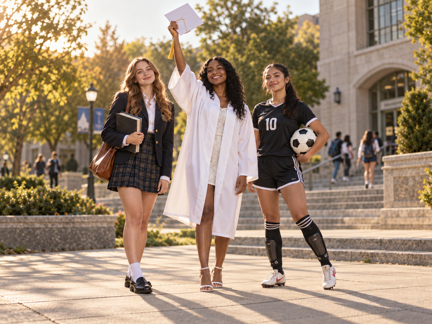 Campus scene at golden hour — The Last Semester